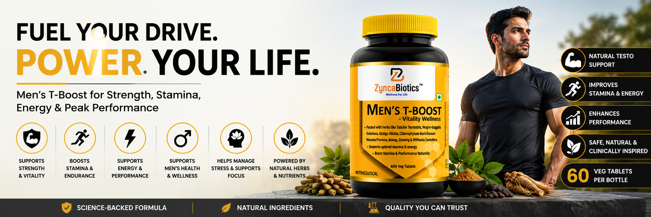 Men’s T-Boost: Natural Support for Strength, Stamina, Energy and Everyday Vitality