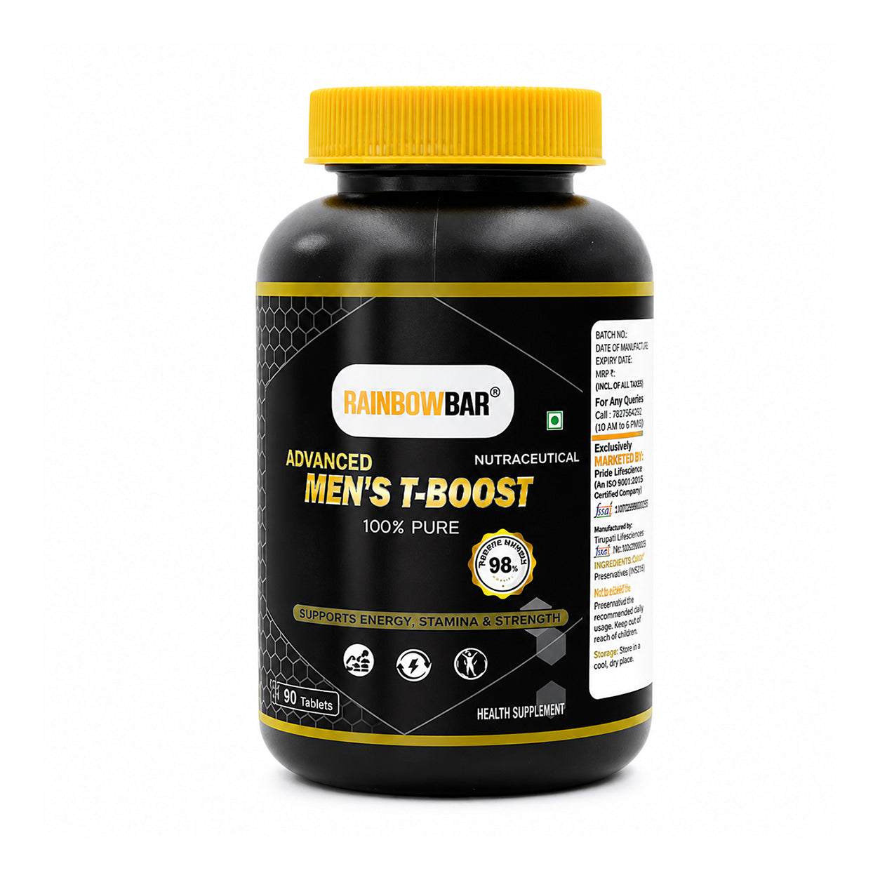 RanbowBar Men's T-Boost –  90 Tablets